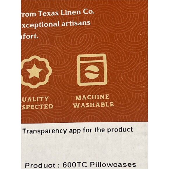 Texas Linen Co. Pillowcase Standard/Queen Cream Pinstripe 100% Cotton Set of 2 - Picture 11 of 13